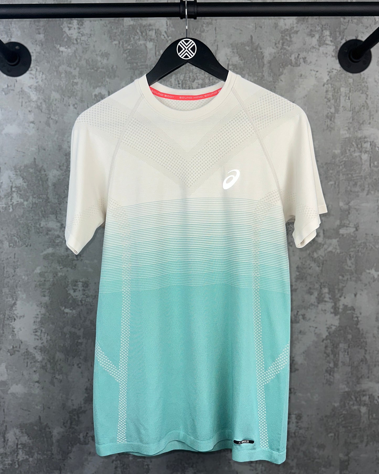 ASICS SEAMLESS T-SHIRT ‘BIRCH/OASIS GREEN’ / S